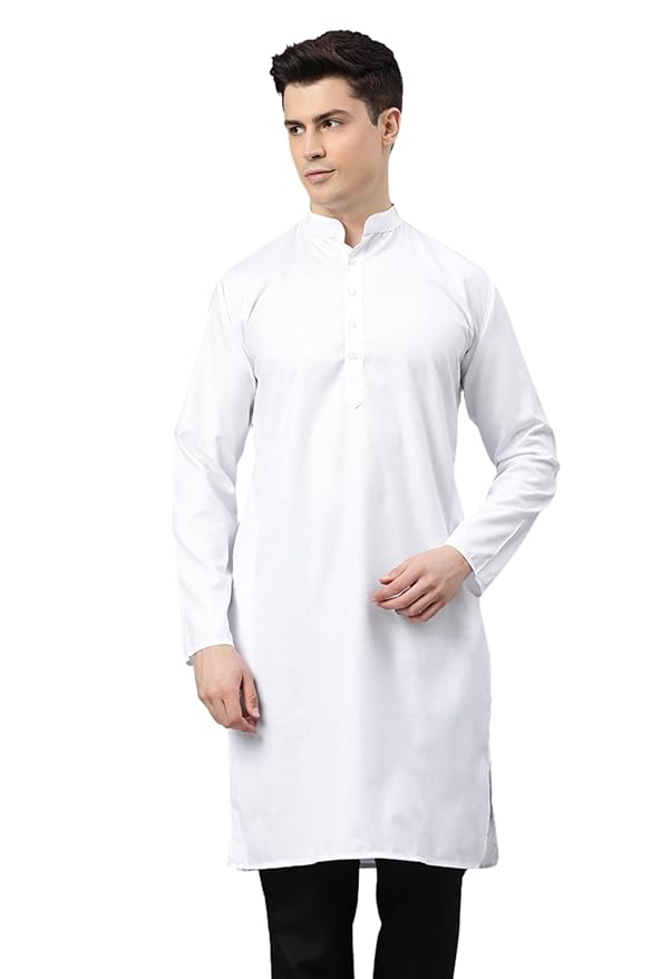 Regular Cotton Blend Solid Straight Long Kurta 01 Regular Cotton Blend Solid Straight Long Kurta 01